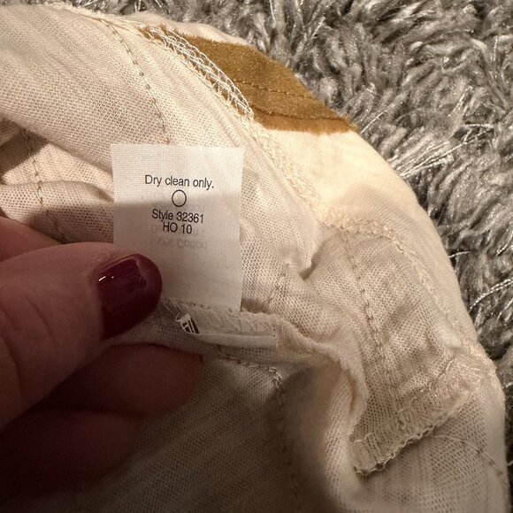 J.Crew Womens Medium Sleeveless Striped Tank Top Beige & Brown Cotton/Silk - Picture 7 of 9